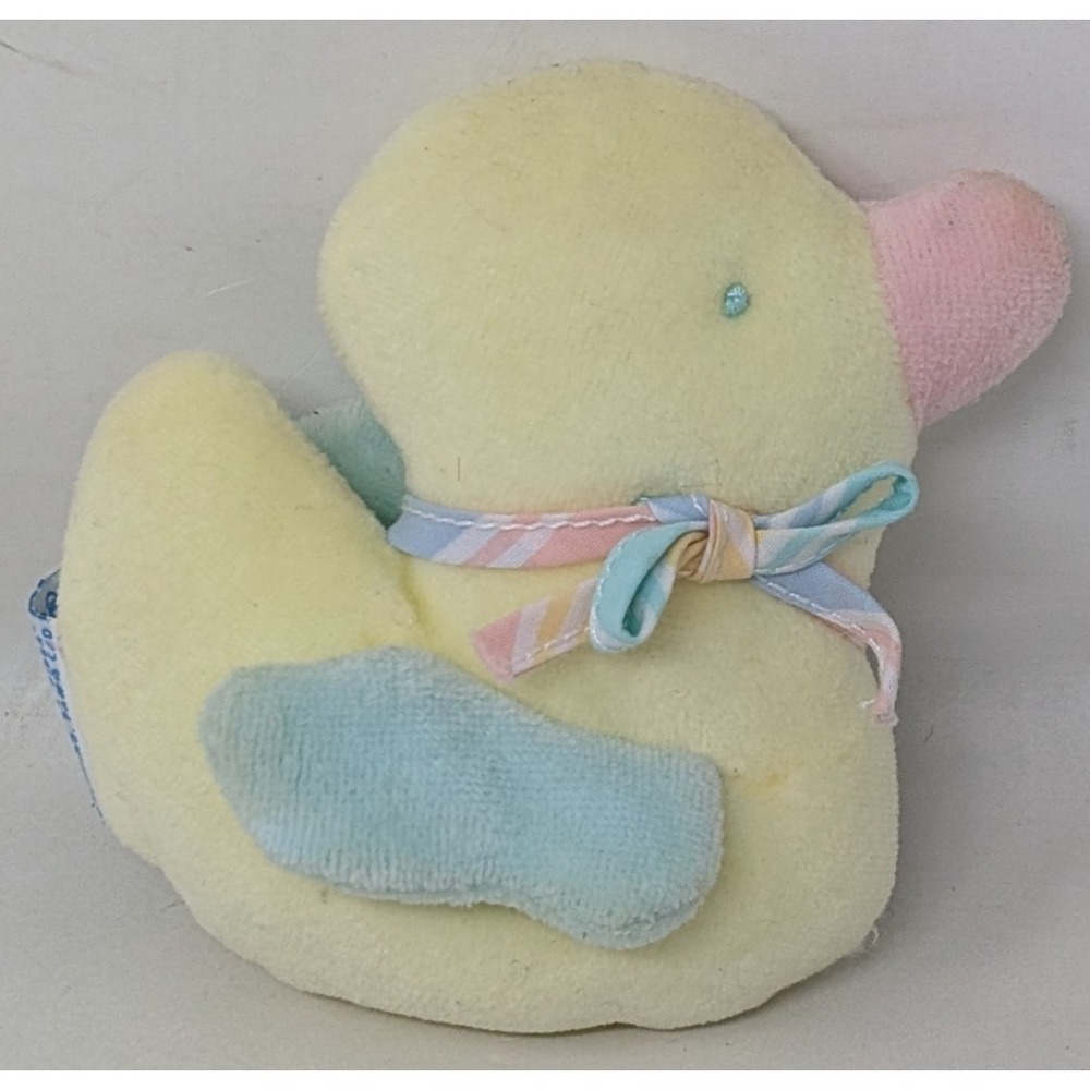 Vintage Eden Duck Pastel Baby Plush Rattle Stuffed Animal Small Cute Y2K 90s
